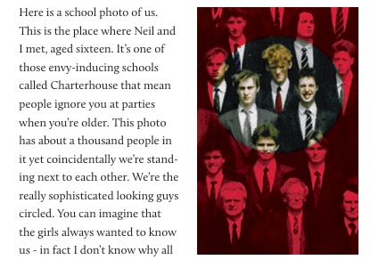 Archival Charterhouse group photograph, with school friends Simon Galbraith and Neil Davidson circled together
