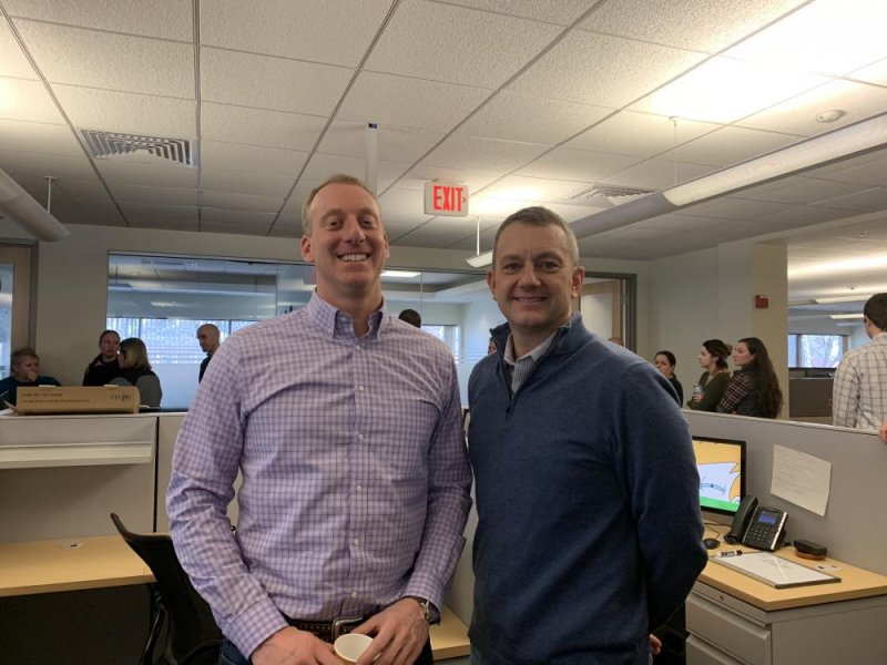 Single Digits co-founders Bob Goldstein on the left and Stephen Singlar on the right in an office