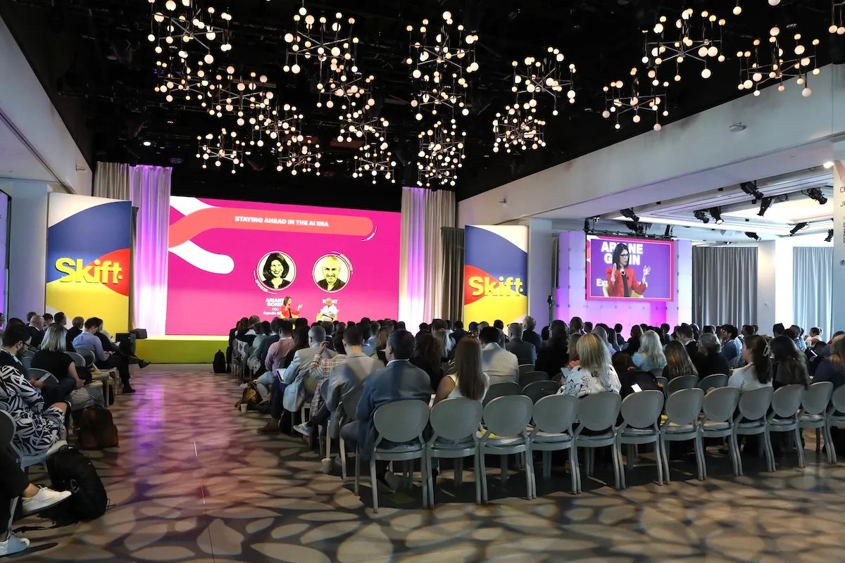 A leadership session on stage at Skift Global Forum 2025