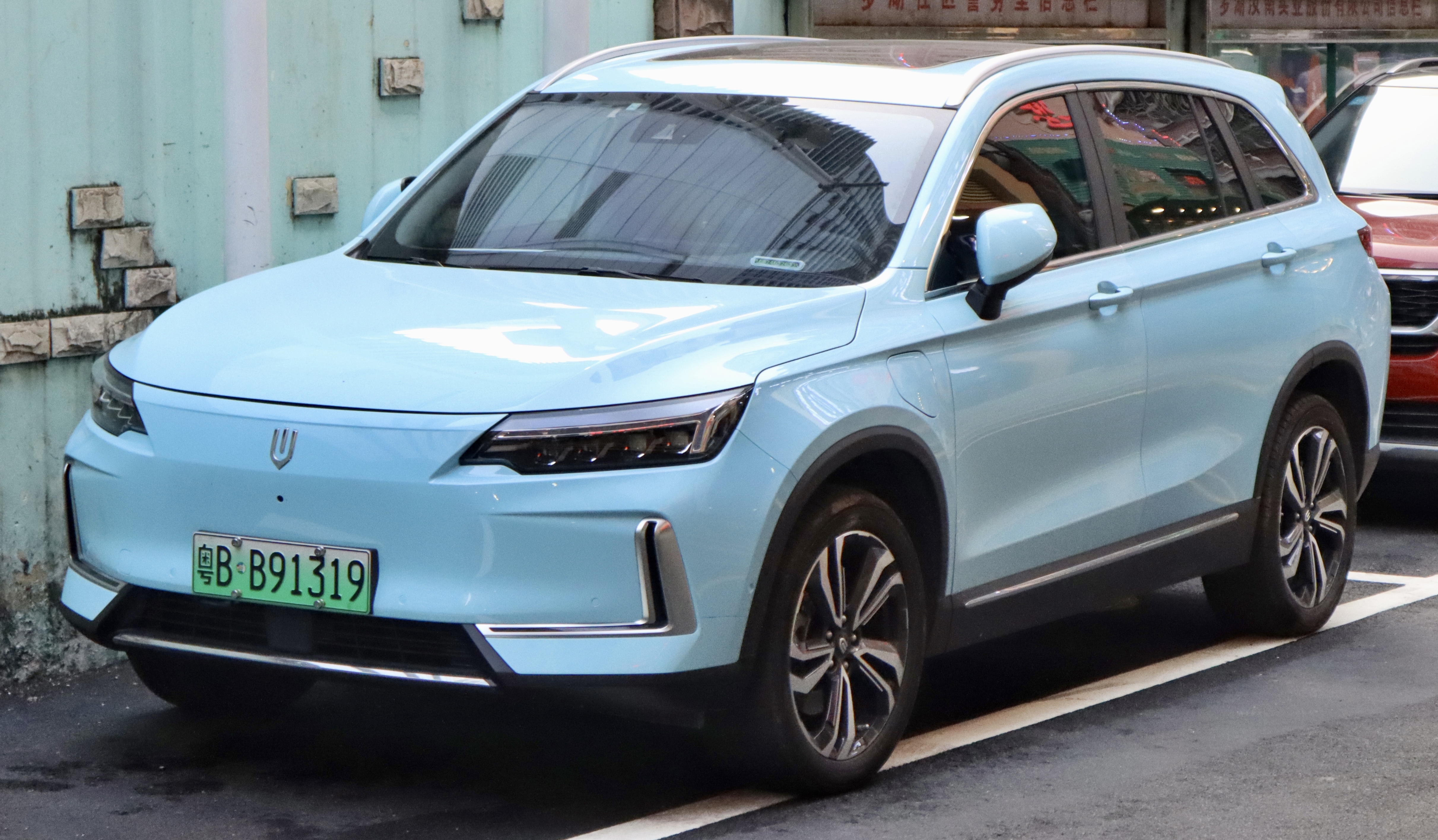A 2022 Skyworth EV6 electric SUV, front view