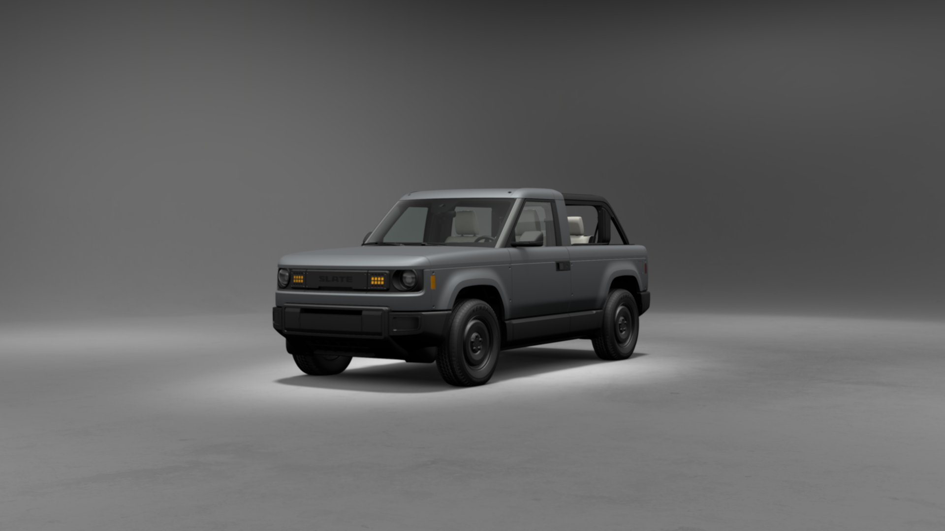 Slate electric pickup presented in a studio environment