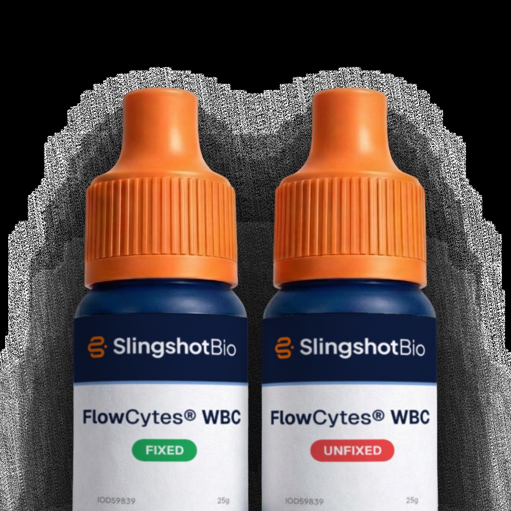 Slingshot FlowCytes white-blood-cell scatter mimic vials