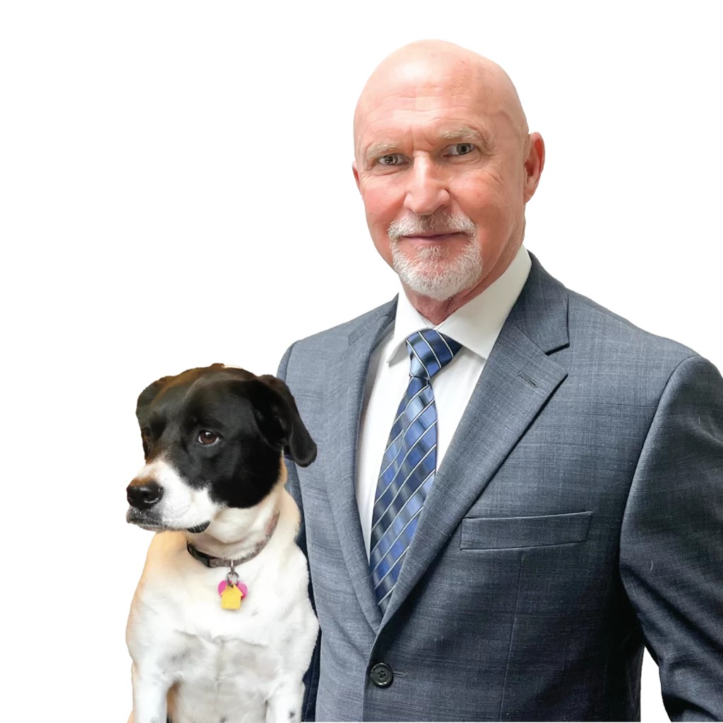 Don Gantt, founder of SmartHub Sensors, with his dog Daisy