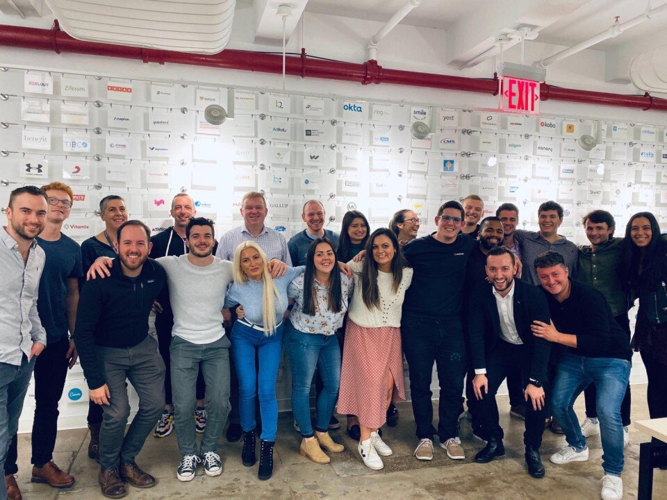 Smartling colleagues gathered in a New York office