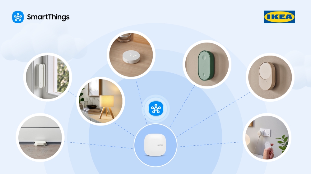 IKEA smart-home devices pictured for Samsung’s SmartThings integration announcement