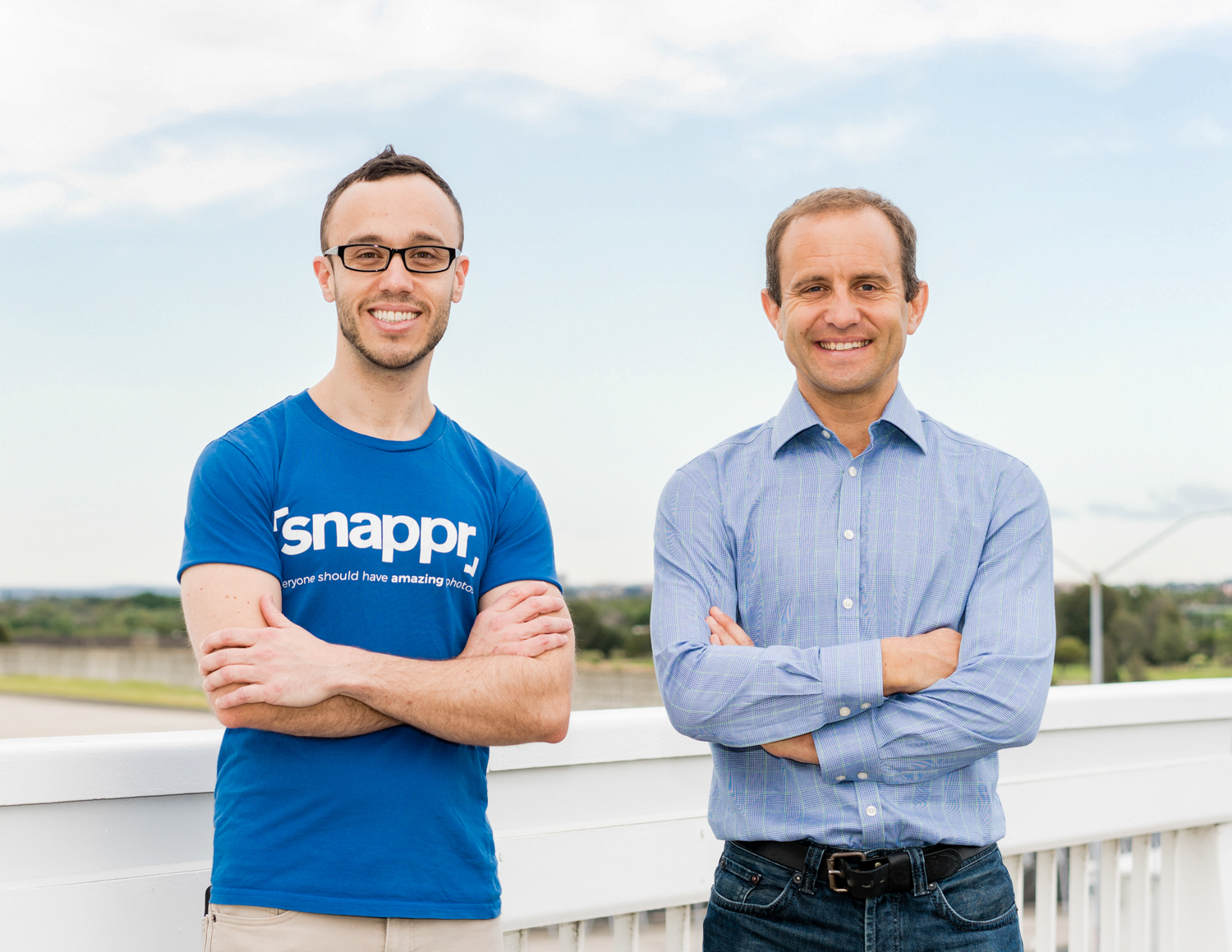 Snappr founders Matt Schiller and Ed Kearney on a rooftop