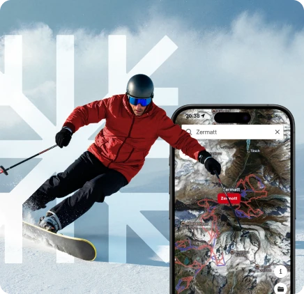 Snow-Forecast promotional image showing its mobile forecast interface