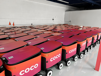 Coco delivery vehicles assembled together