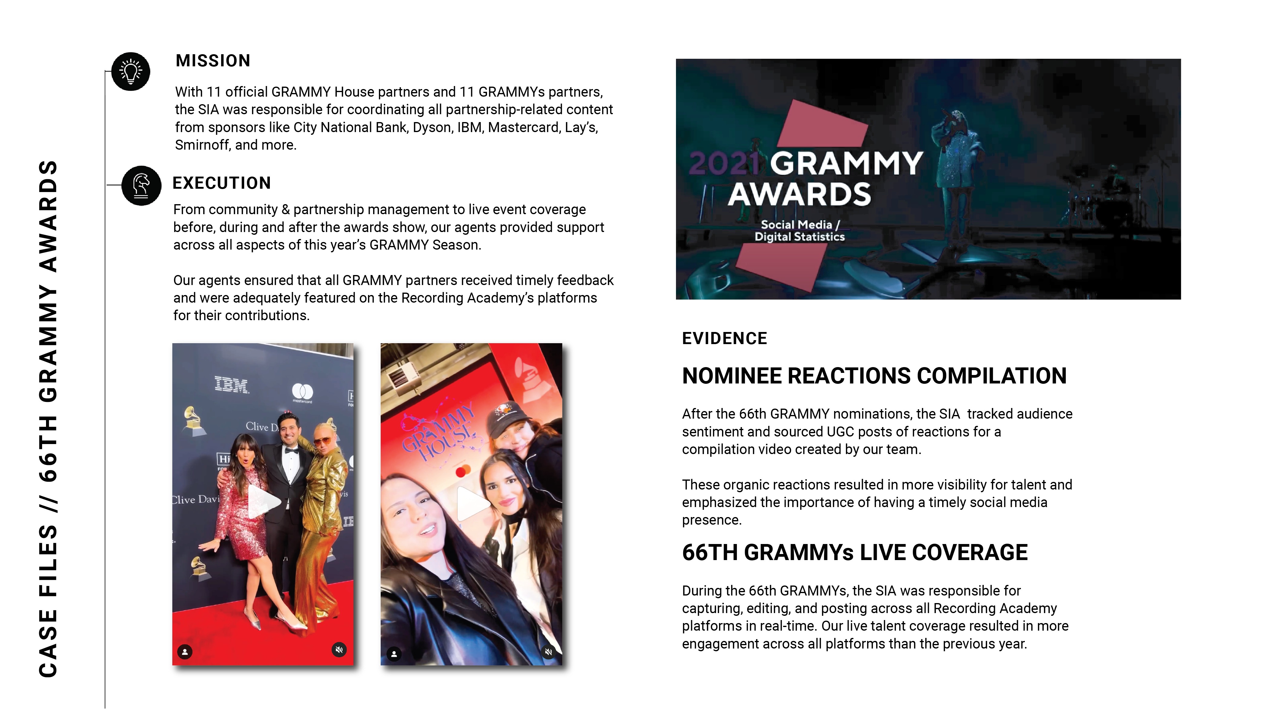SIA case file describing its mission, execution and evidence for the 66th Grammy Awards