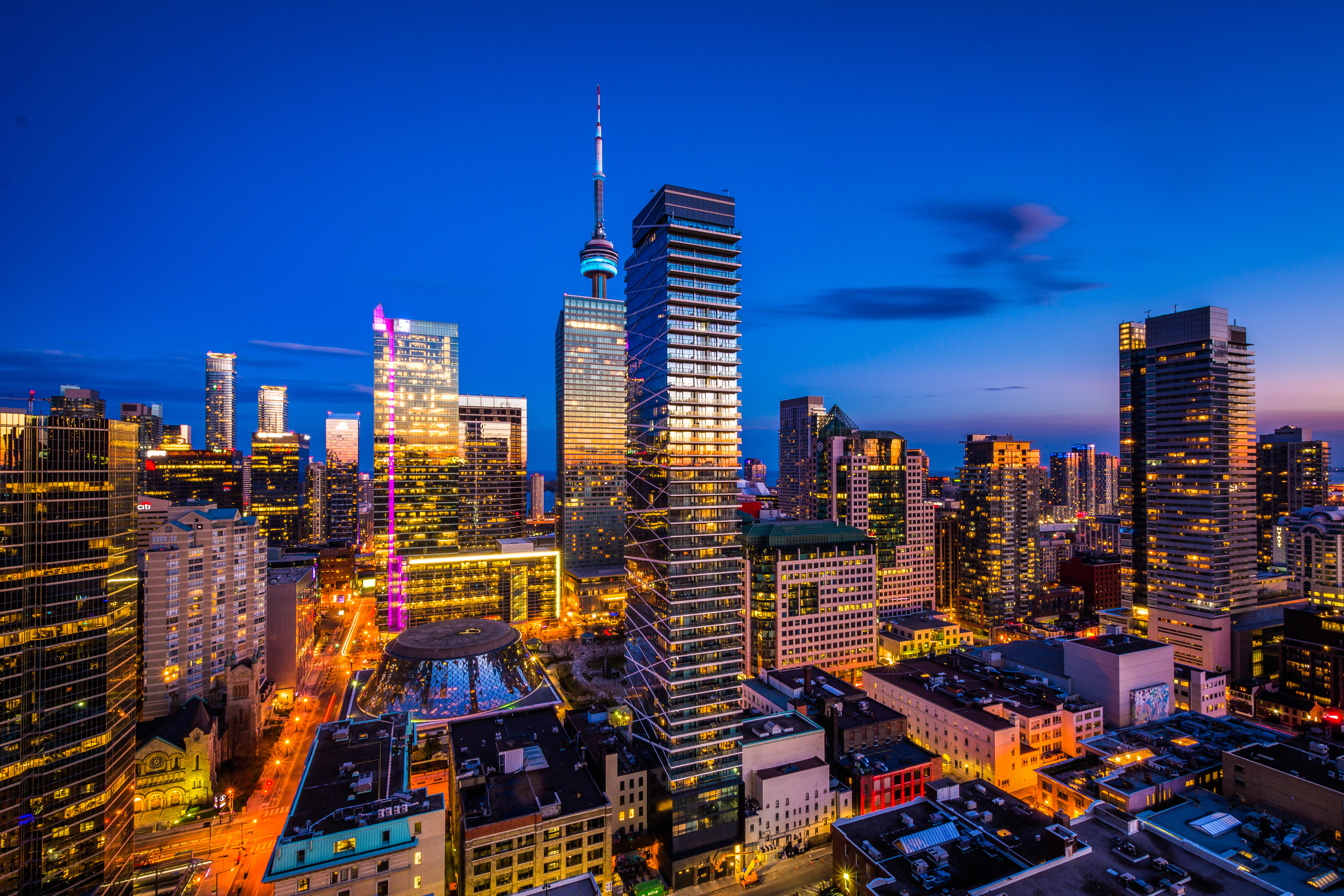 Toronto skyline at dusk, photographed for Sodali & Co's Dye and Durham case study