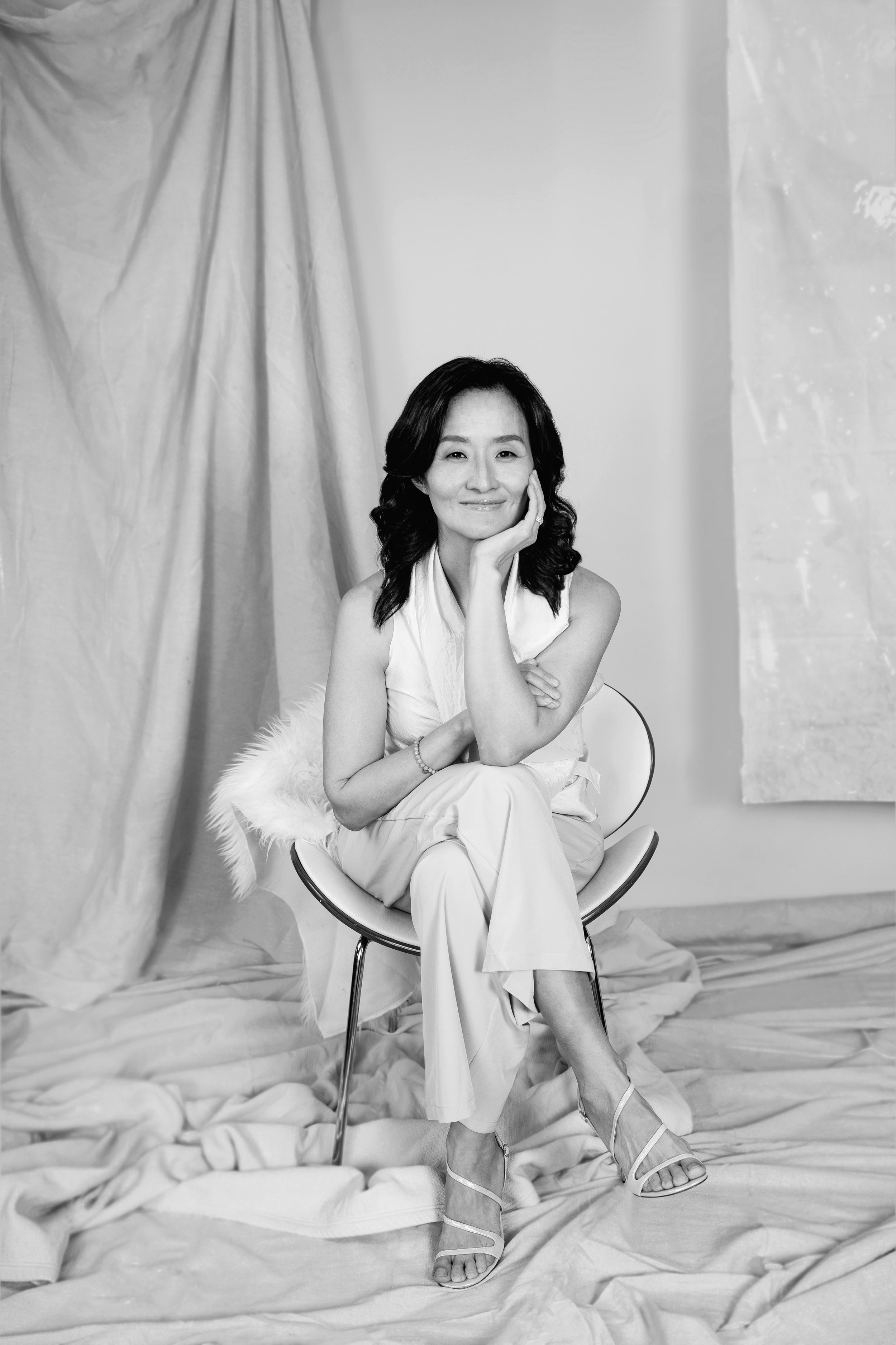 Sohyoung Ward standing for a black-and-white portrait