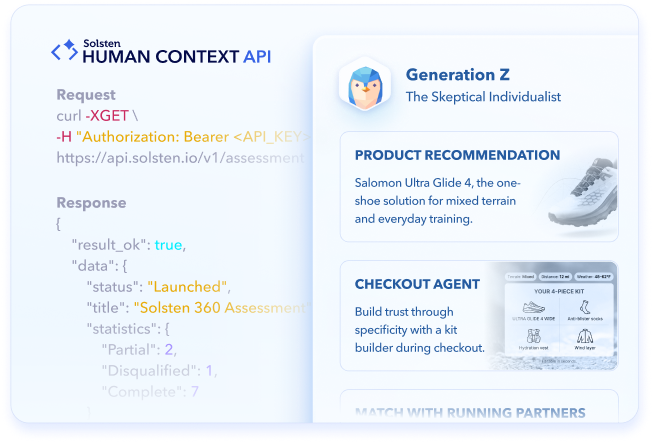 Solsten product interface showing audience-aware AI applications