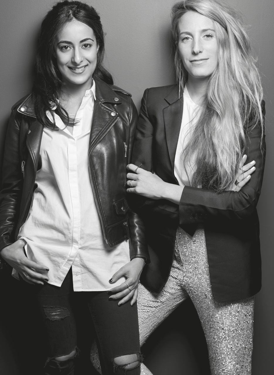 Bouchra Ezzahraoui, left, and Sophie Kahn, right, standing together in an early Aurate founders photograph