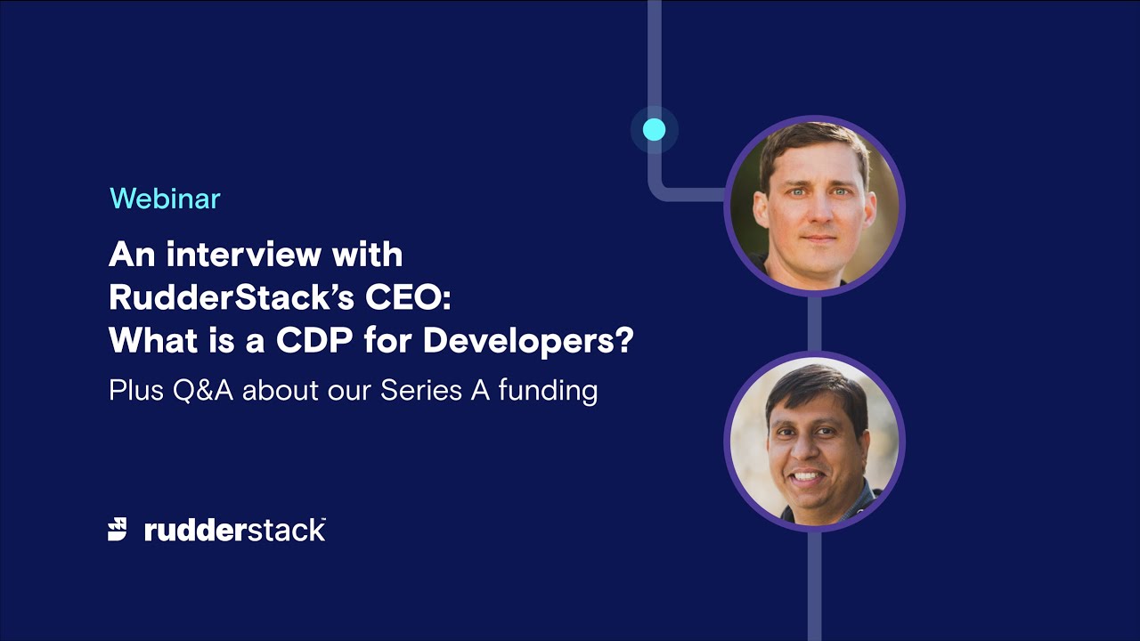 RudderStack webinar artwork featuring Eric Dodds and Soumyadeb Mitra