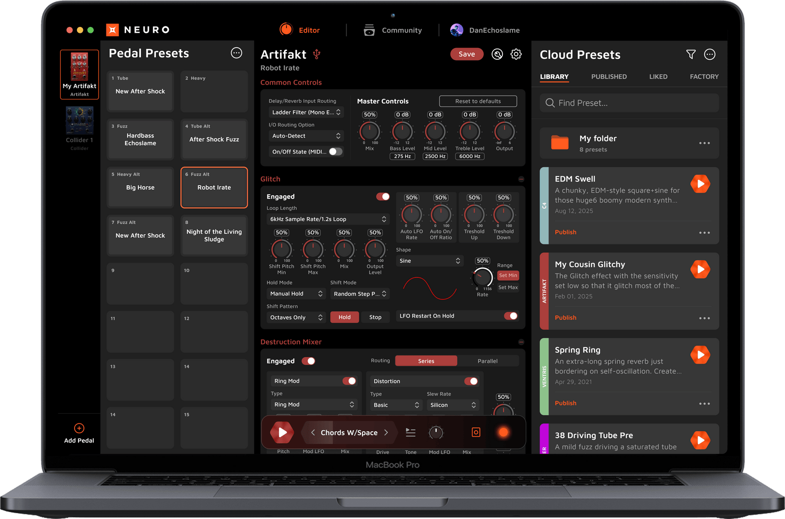 Source Audio Neuro 3 desktop editor software interface