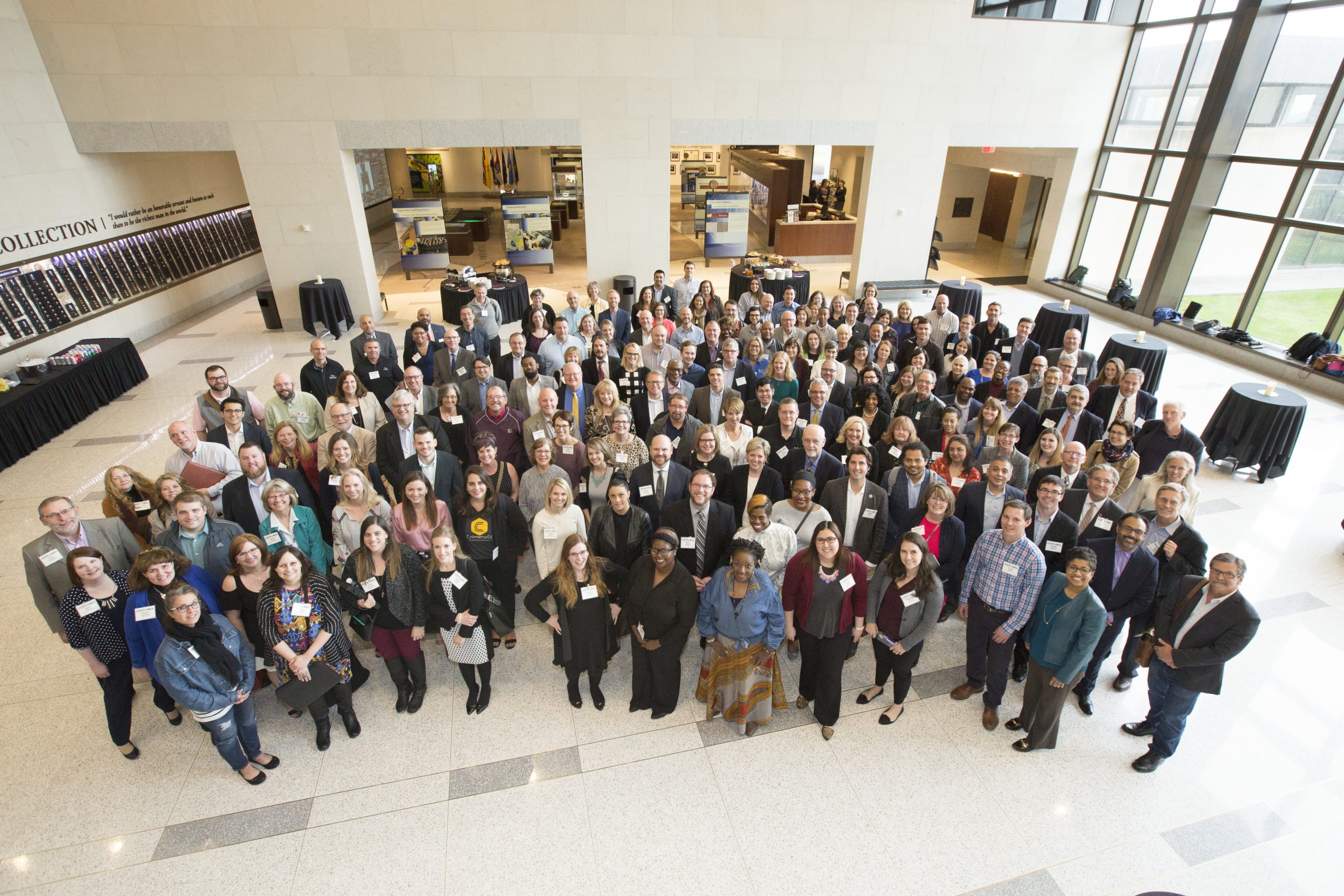 Entrepreneurship ecosystem builders gathered for a conference group photograph