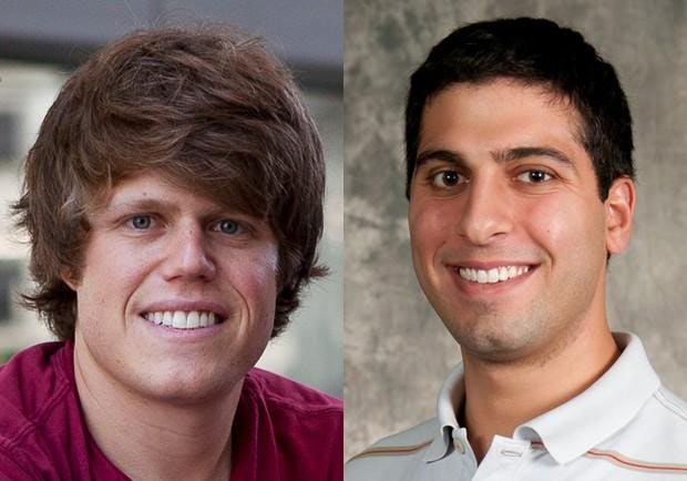 Archival portraits of SpareFoot co-founders Chuck Gordon and Mario Feghali