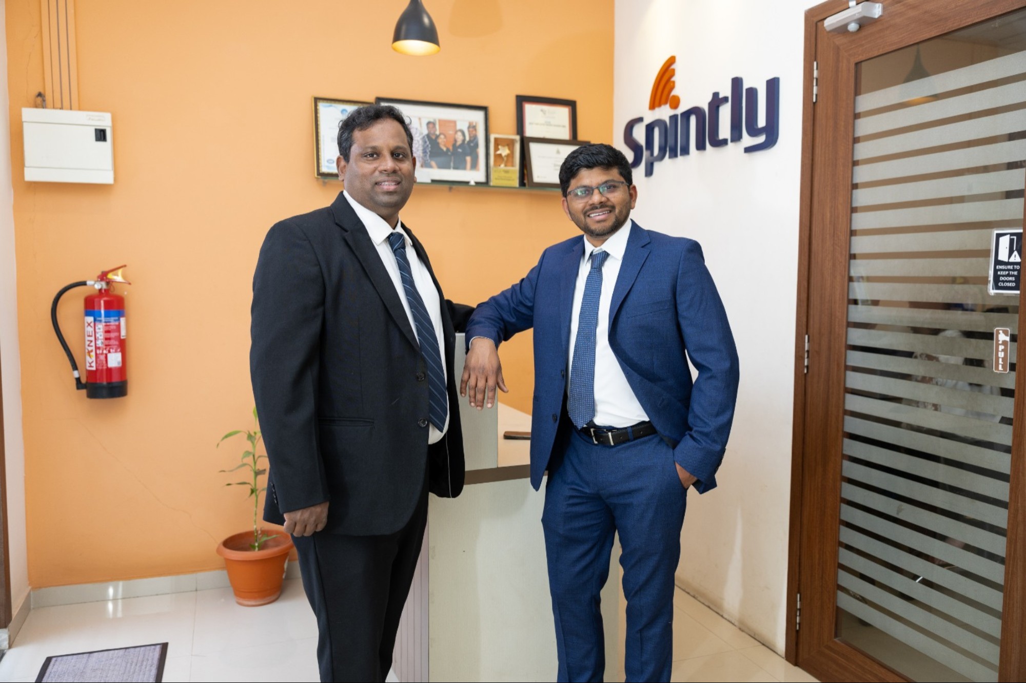Spintly co-founders Rohin Parkar and Malcolm Dsouza in the company office