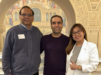 Kapil Chaudhry, Karan Chaudhry and Beatrice Lion standing together