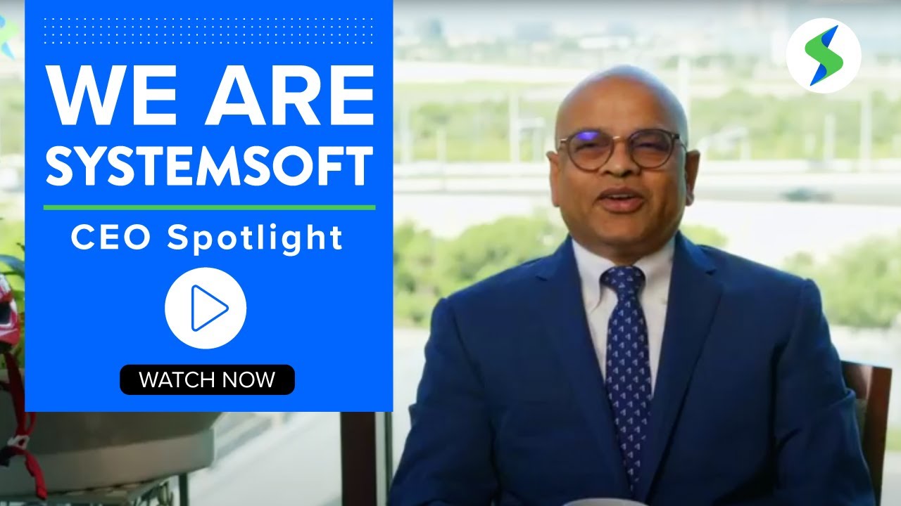 Sreedhar Veeramachaneni speaking in System Soft Technologies’ 2021 CEO Spotlight video cover