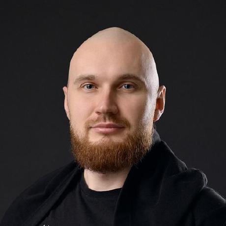 Stanislav Synko in a black jacket against a dark background