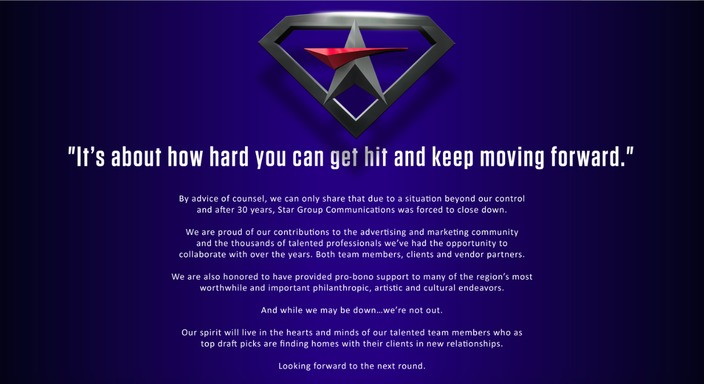 Star Group's 2015 farewell message on a navy background