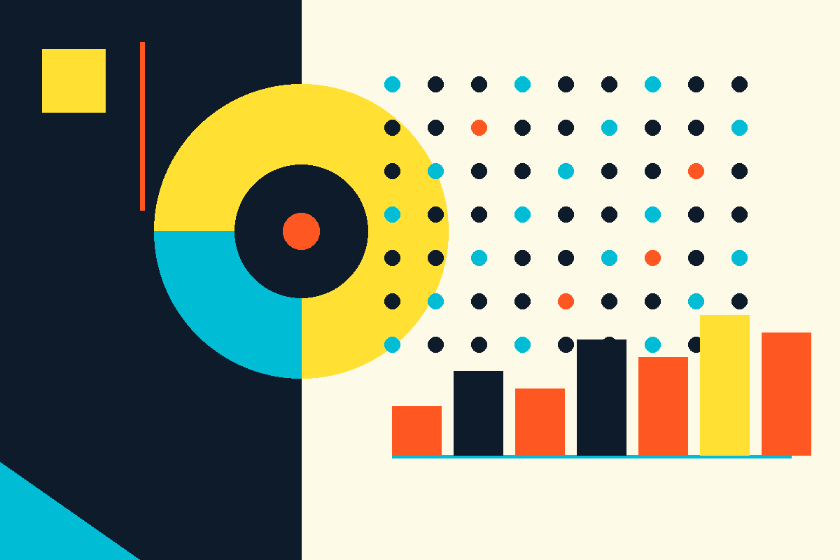 Swiss-style graphic of a monitored grid, an oversight circle and rising compliance analytics bars