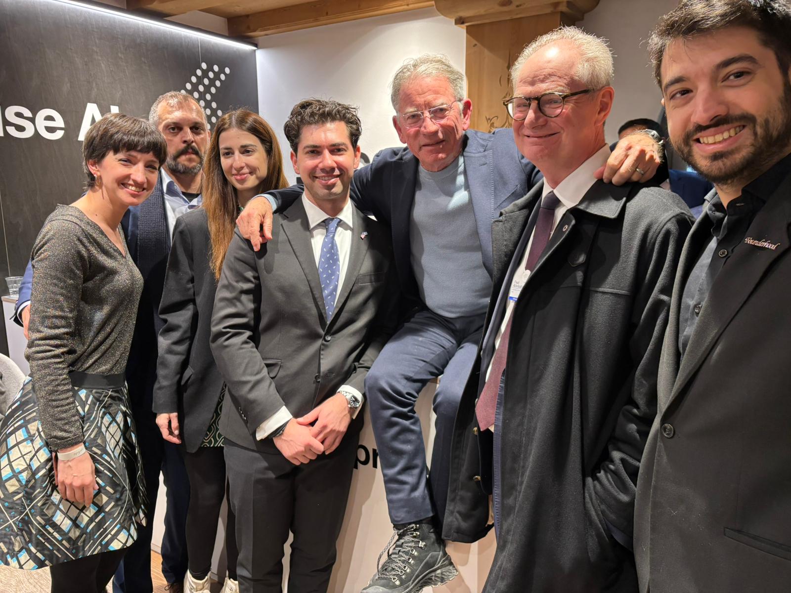 Group networking photograph published in Startup Greece’s Davos 2025 recap