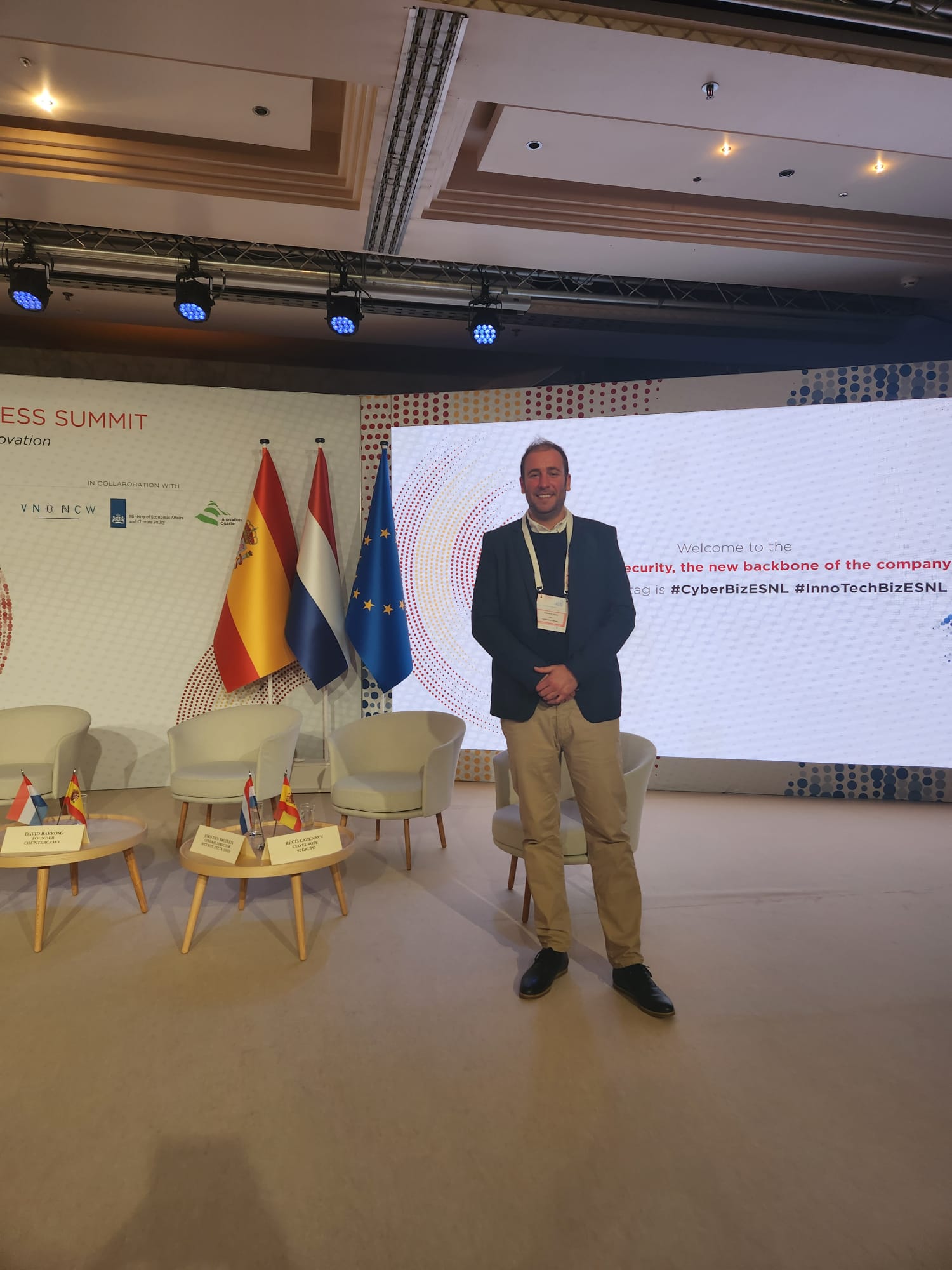 Startups.st co-founder Roberto Touza standing at a business event