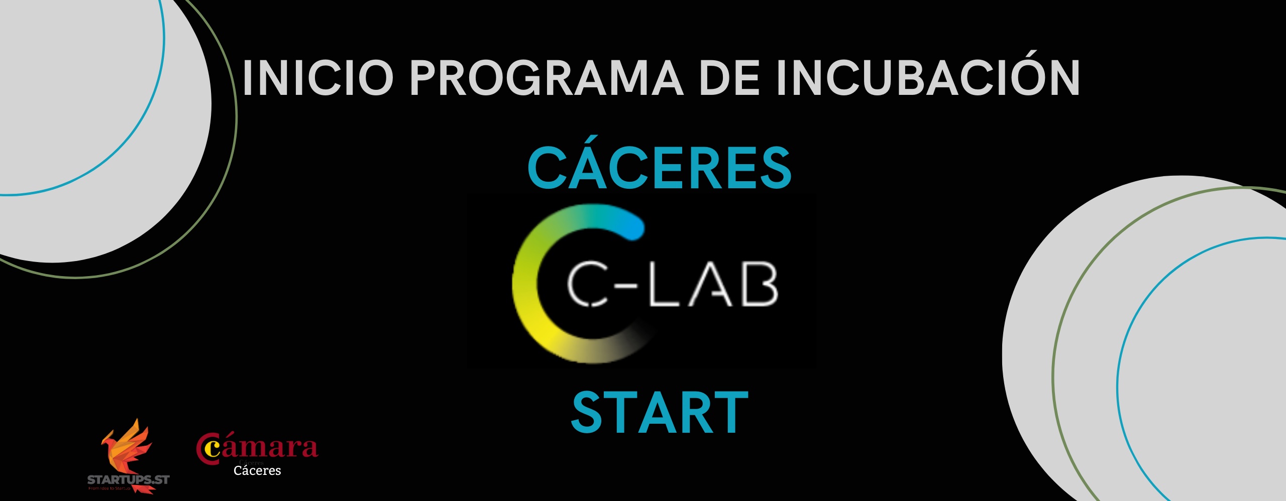 Official artwork announcing the Cáceres C-Lab Start incubation program