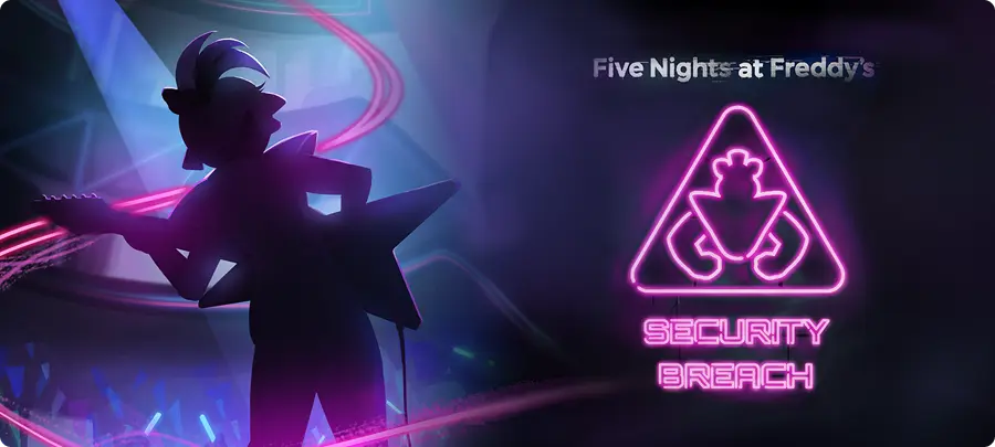 Official Security Breach artwork showing the game’s animatronic cast