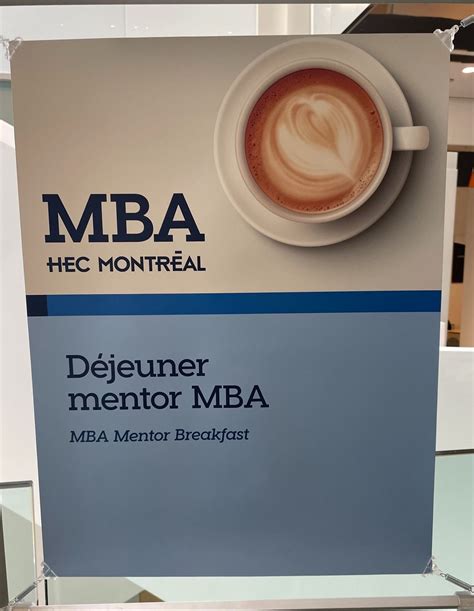 Sign for an HEC Montréal MBA mentor breakfast