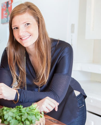 Stephanie Lawrence, co-founder of Traveling Spoon, in a kitchen