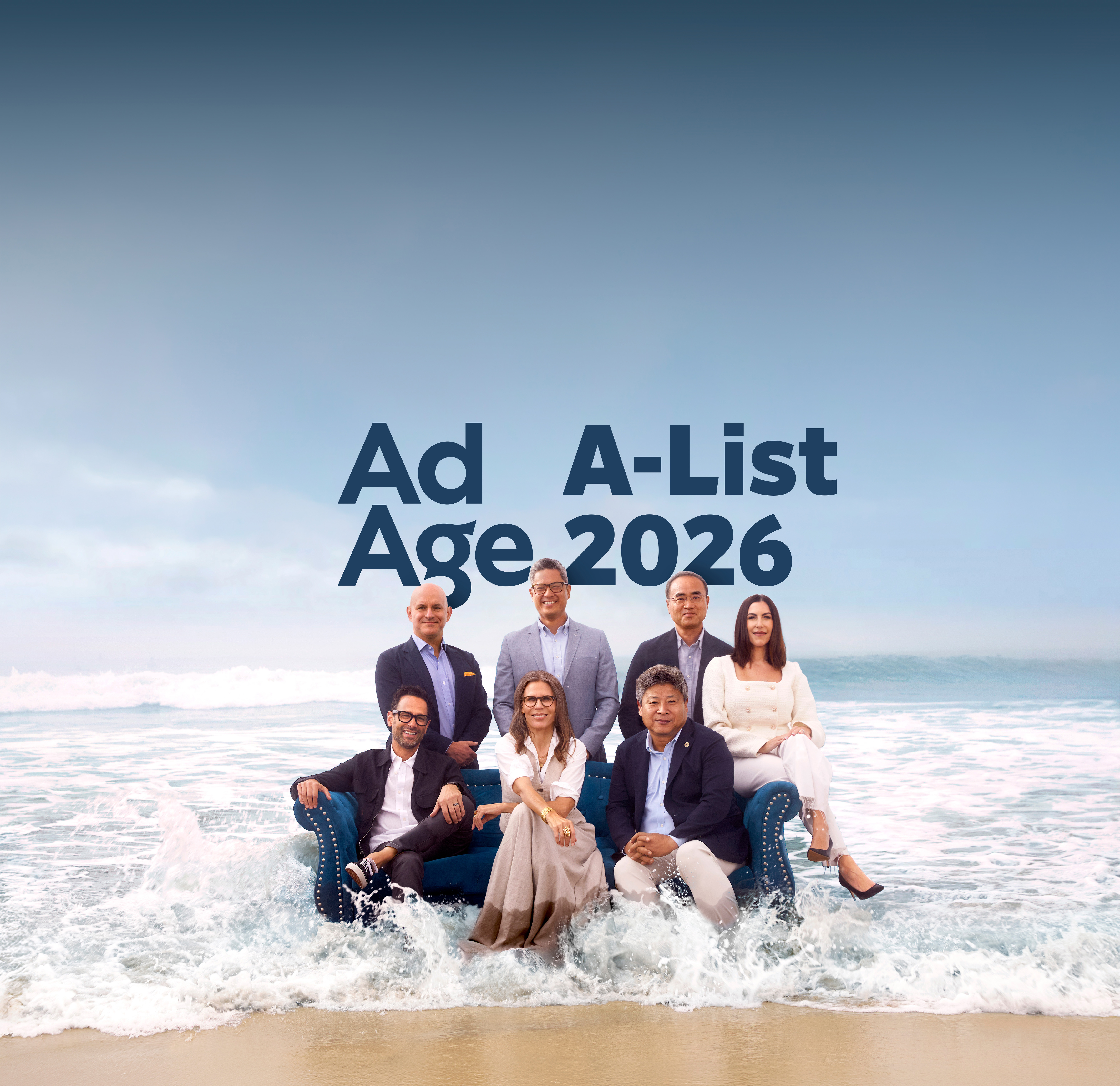 INNOCEAN USA leadership team posed beside the ocean for its Ad Age A-List 2026 celebration