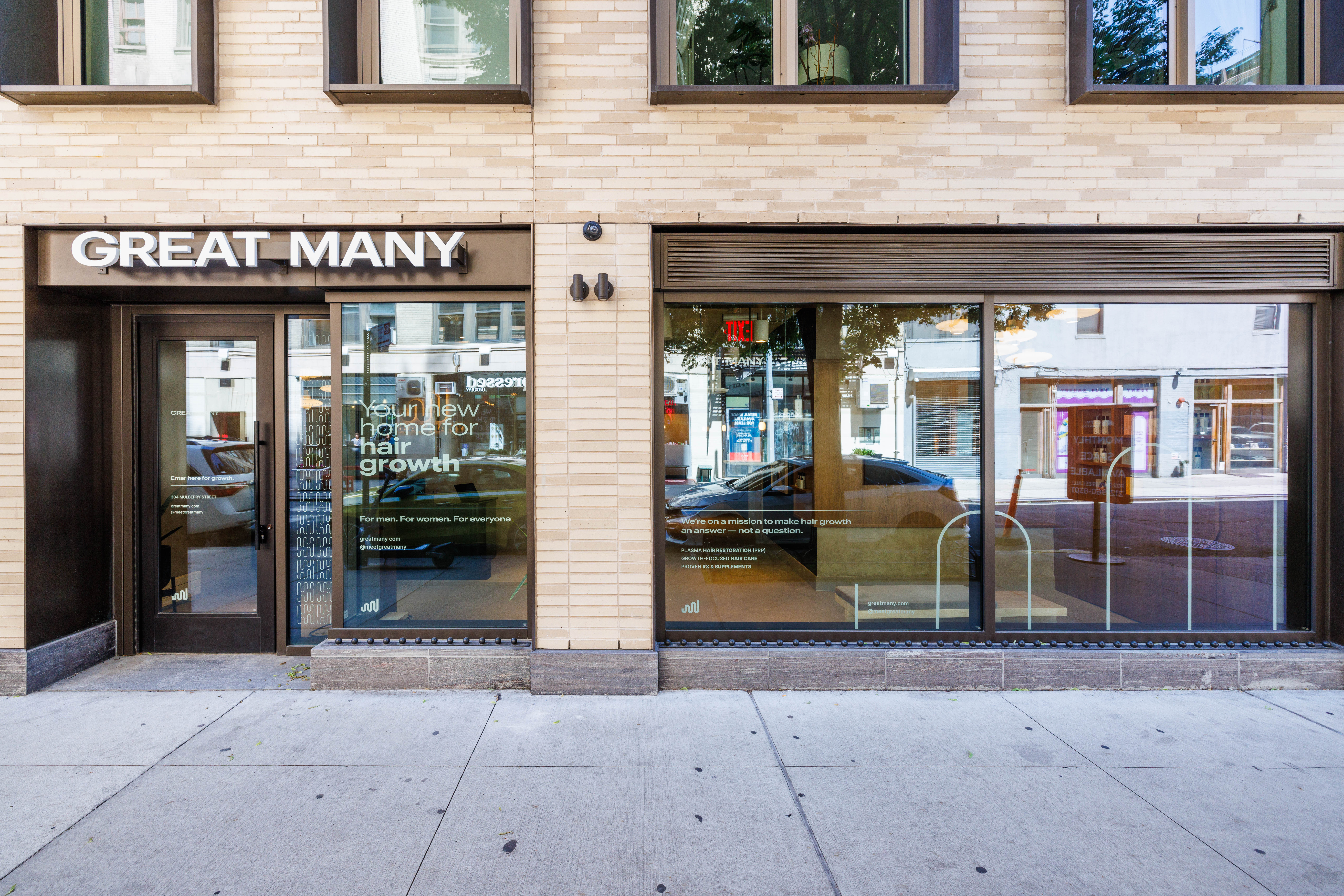 The exterior of Great Many’s NoHo studio