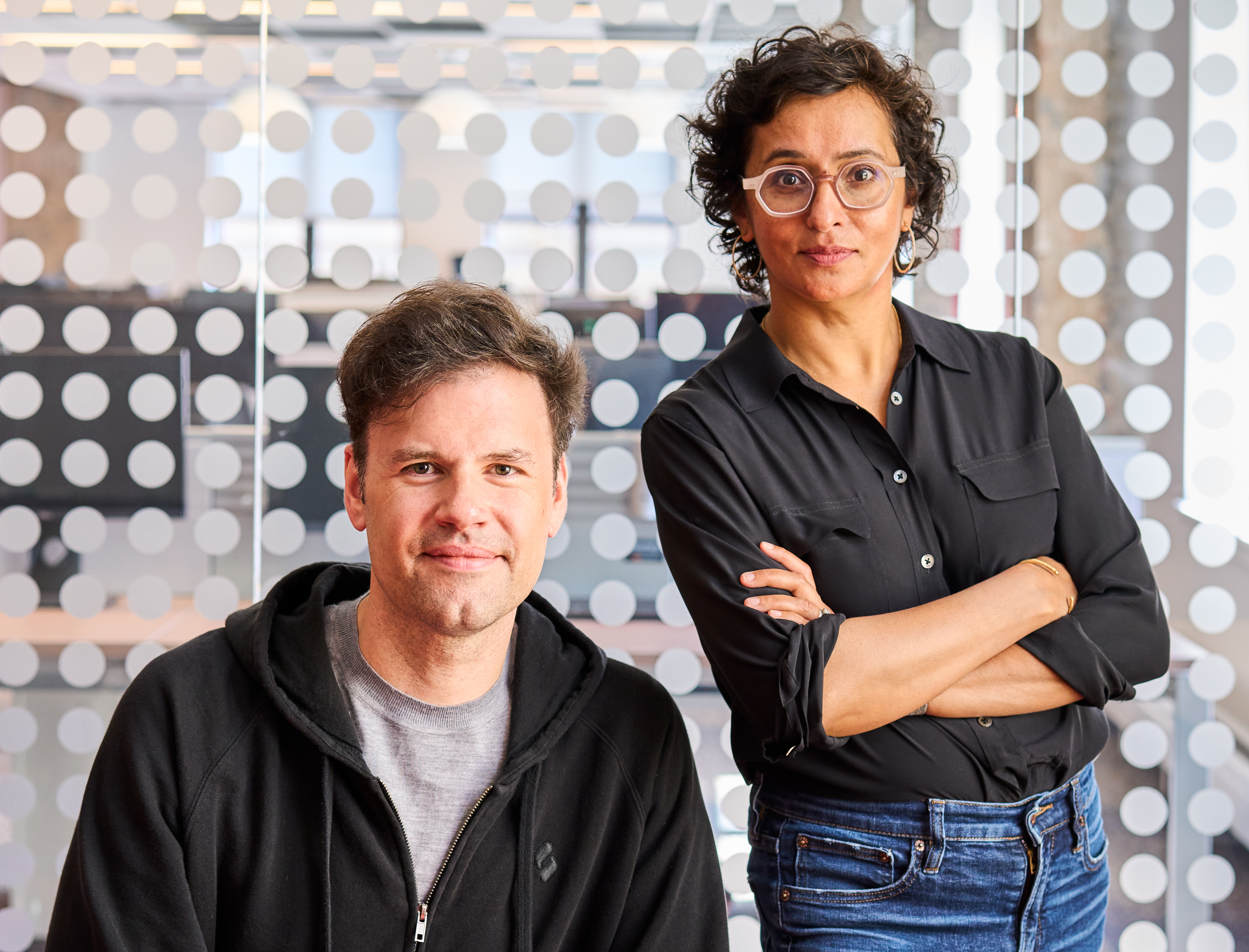 Steve Martocci seated beside Kakul Srivastava in Splice's executive photograph