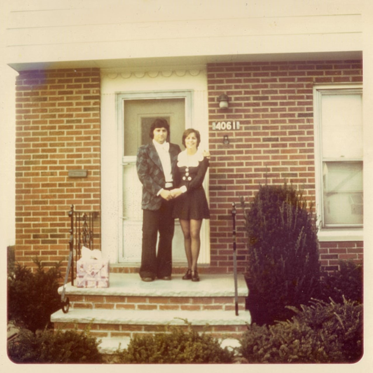 Steve and Loree Potash outside their first Cleveland Heights home in the 1970s