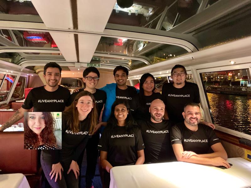 Steve Satoru Naito with Anyplace teammates at their first company meetup in Amsterdam
