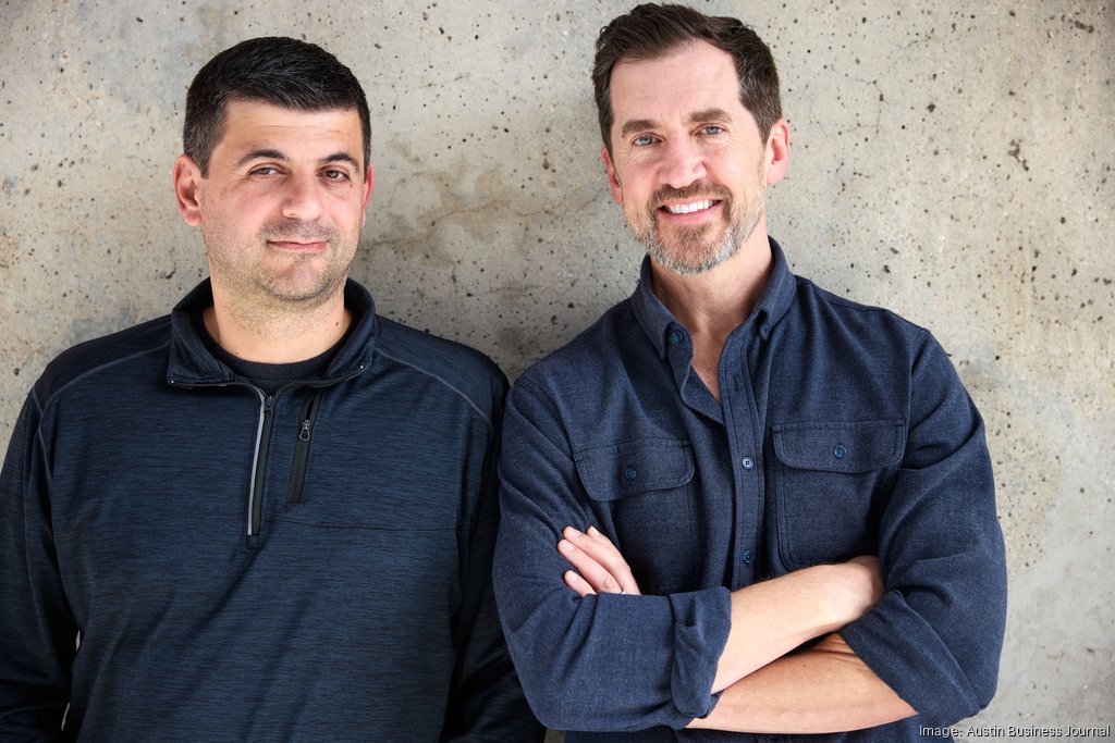 Autoptic cofounders Peco Karayanev, left, and Steve Semelsberger, right, standing together