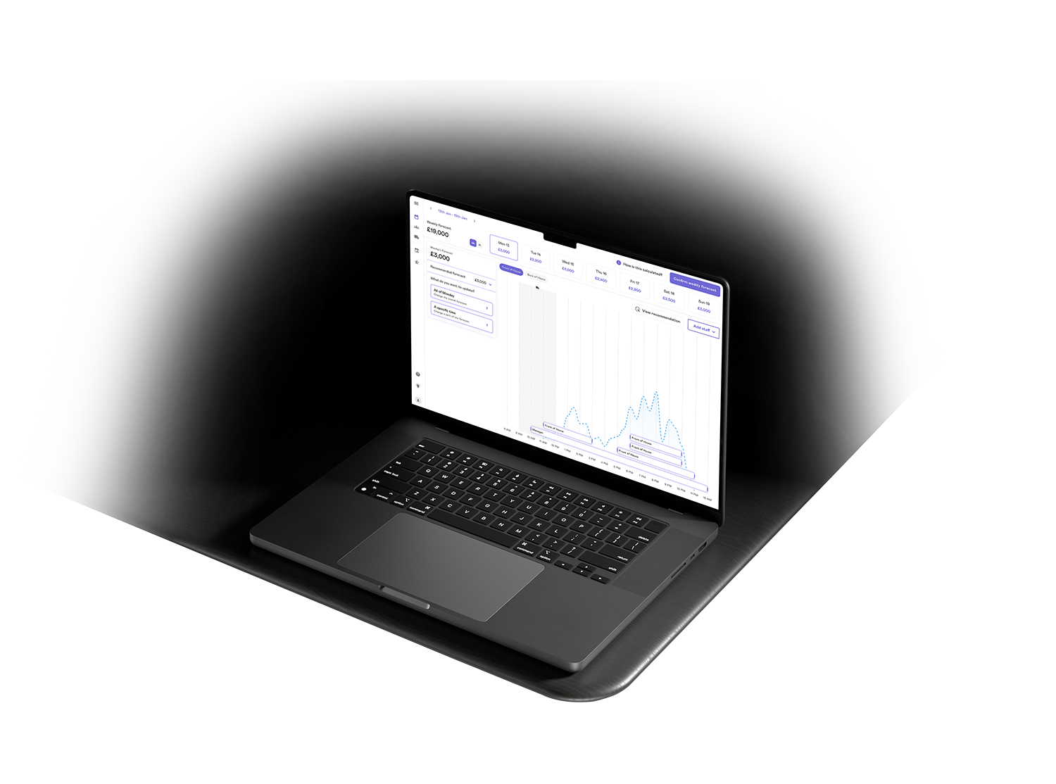Stint’s published product image showing workforce software on a laptop