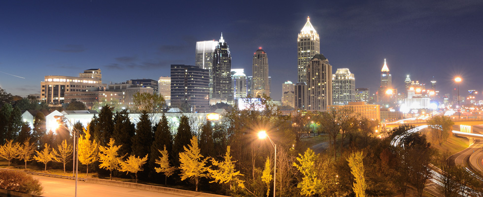 Atlanta skyline seen from across the city