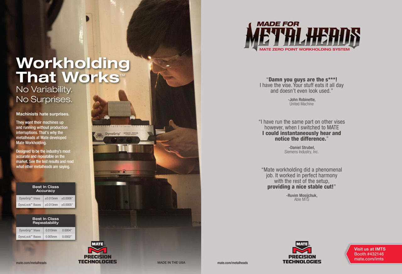 Mate Precision Technologies Made for Metalheads advertising spread