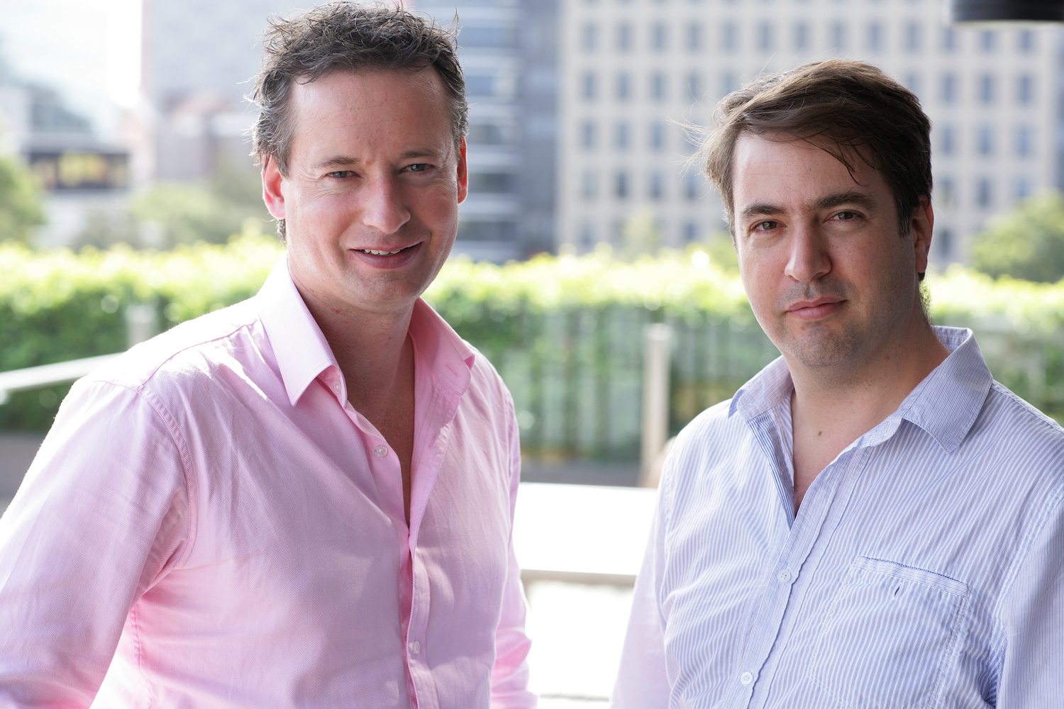 Stuart McLeod and John Freeman standing together outdoors