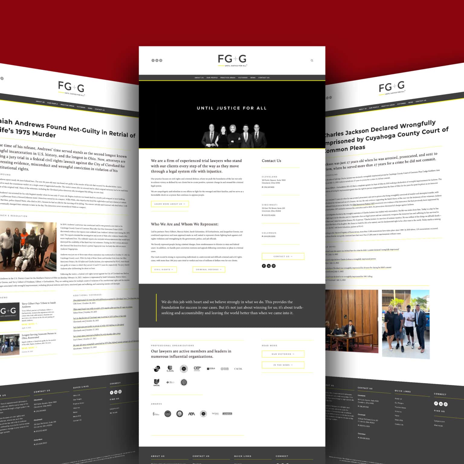 FG+G website and brand materials designed by Studiothink