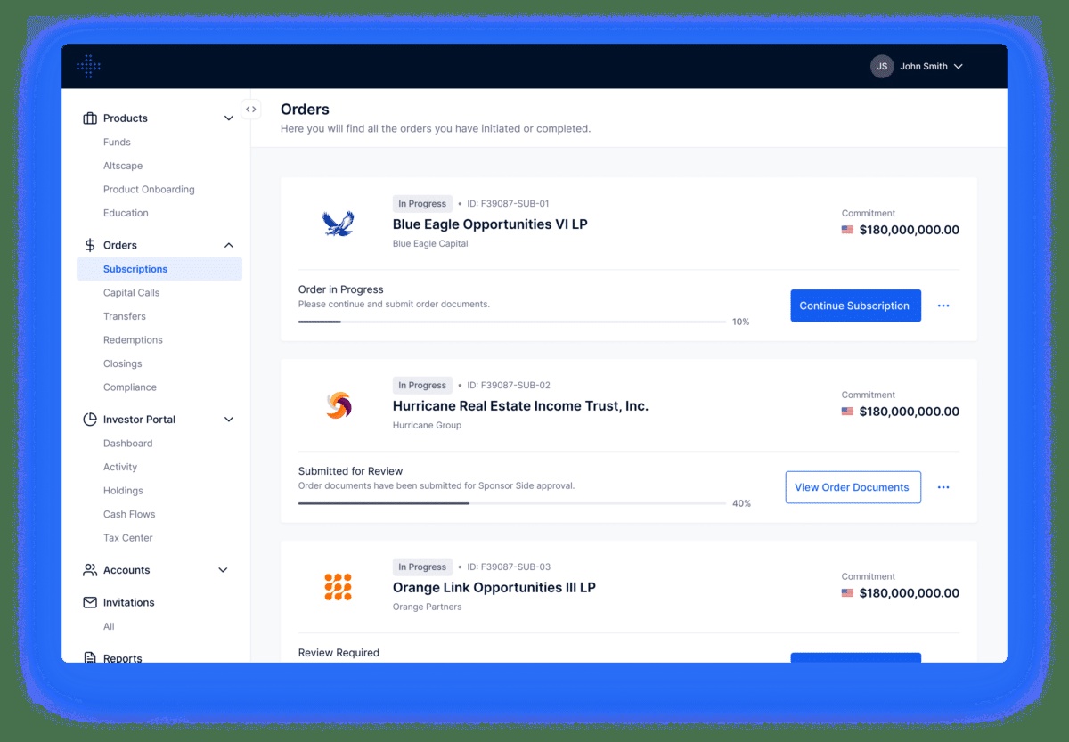 SUBSCRIBE product illustration showing subscription orders and their review status