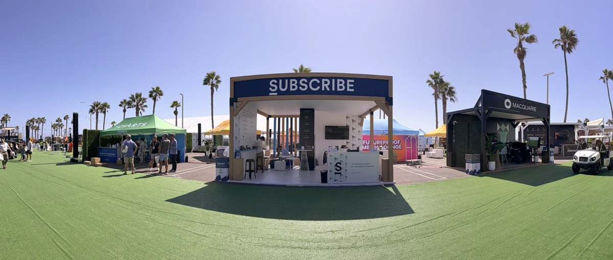 SUBSCRIBE’s booth on the boardwalk at Future Proof Festival 2026