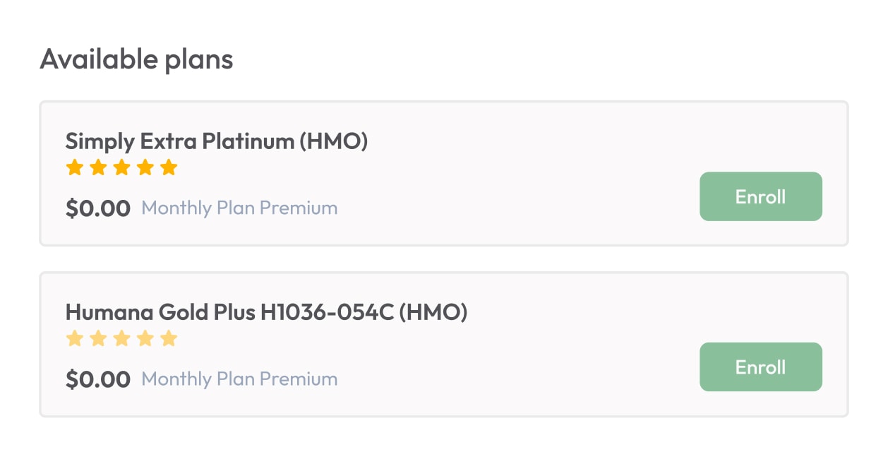 SunFire’s published illustration of a Medicare plan comparison interface