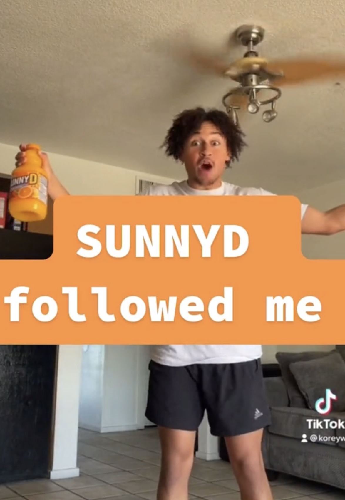 SUNNYD creator campaign screenshot celebrating a follow from the brand