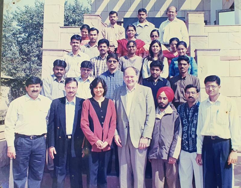 An archival actuarial team photograph shared publicly by Sunil Sharma