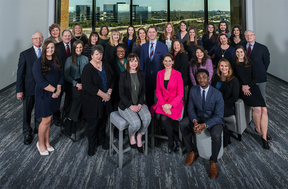 Sunwest Communications team gathered in its Dallas office in 2020